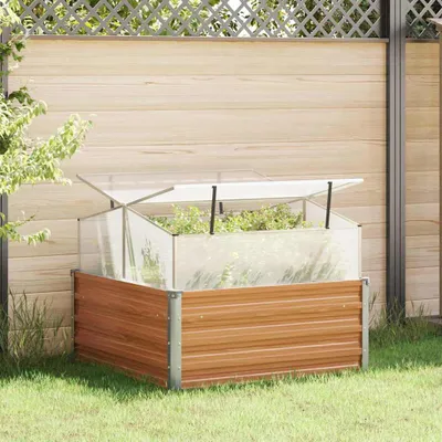 Immagine prodotto di Maison Exclusive - Fioriera da giardino con serra Marrone chiaro 100 x 100 x 77 cm