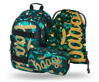 Produktbild von BAAGL SET 3 Skate Polygon: Rucksack, Federtasche, Tasche