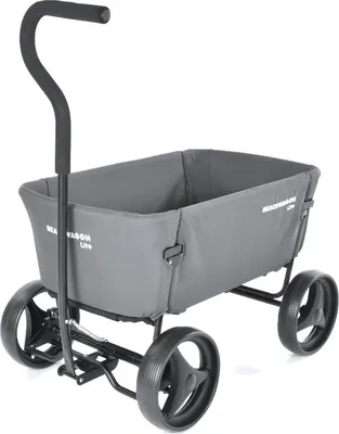 Produktbild von Beach Wagon Bollerwagen LITE, Faltbarer Handwagen bis 80 kg belastbar, Gartenwagen, Strandwagen - Hellgrau