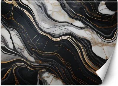 Produktbild von Vlies fototapete Schwarzer und weißer Marmor mit Gold 150x105 cm Feeby Schwarz inkl. Kleber einfache Montage