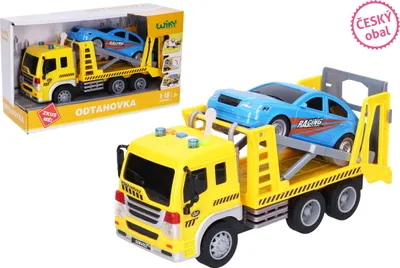 Produktbild von Sattelzug mit Auto und Effekten 26 x 10 x 14 cm – tschechische Verpackung