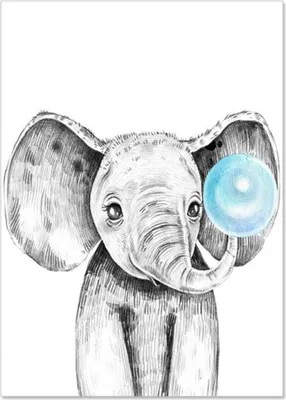 Produktbild von TPFLiving Kunstdruck LW-1325 (OHNE RAHMEN) Poster - Leinwand - Wandbild - Hochauflösender Giclée-Druck, langlebig und hochwertig - Tiere mit Luftballon, Elefant, Löwe, Giraffe, Zebra -  - Größe: 13x18cm