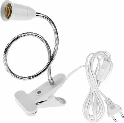 Produktbild von E27-Lampenfassung zum Anstecken mit Schalter – 360-Grad-Schwanenhals-Tischlampensockel, 1,8 m Kabel, ideal für Pflanzen, Aquarien und zum Lesen