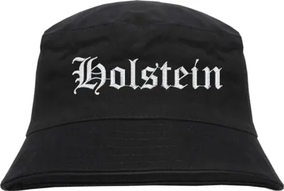 Produktbild von Holstein Fischerhut - Altdeutsch - bestickt -  Bucket Hat Anglerhut Hut Schwarz L/XL