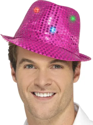 Produktbild von LED Paillettenhut pink