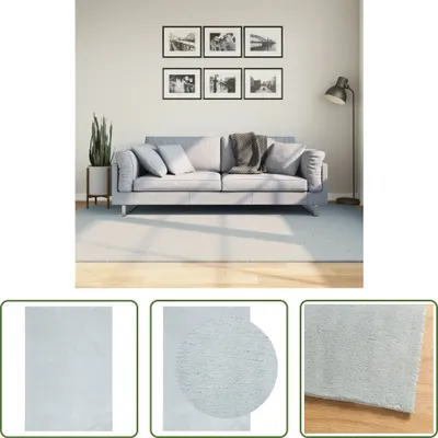 Produktbild von The Living Store Teppich HUARTE Kurzflor Weich und Waschbar Blau 160x230 cm