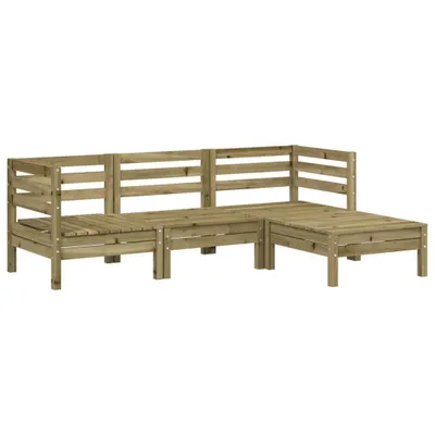 Immagine prodotto di Divano da Giardino 3 Posti con Poggiapiedi Legno Massello Pino