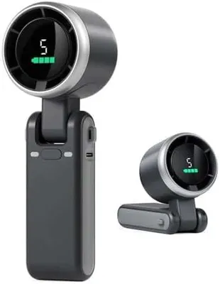 Produktbild von Tragbarer Handventilator, 3600 mAh, faltbar, wiederaufladbar, Hochgeschwindigkeits-Handventilator, 180° verstellbarer Mini-Ventilator, 5-Gang-LED-Display, leistungsstarker Luftstrom, Akku-Ventilator