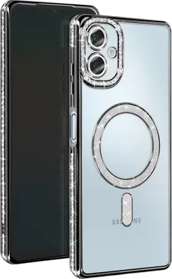 Produktbild von Avizar, Diamant-Hülle für Samsung A06 – MagSafe-Schutz mit Strass-Rand, Schwarz