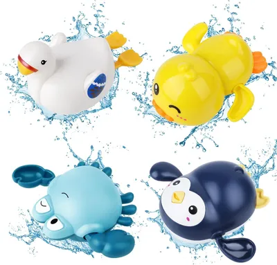Imagen del producto de Juguetes de baño para bebés, juego de 4 piezas, de colores, para la bañera