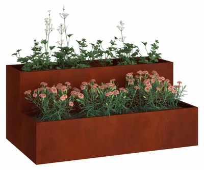 Obrázok produktu pre vidaXL Záhradný kvetináč Rusty 100 x 60 x 45 cm Oceľ odolná voči poveternostným vplyvom