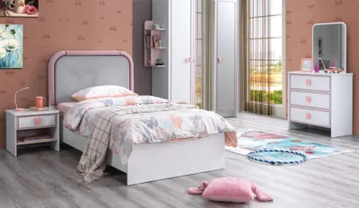 Immagine prodotto di Set camera bambini Lettino Comodino Cassettiera Alta qualità Bianco Moderno