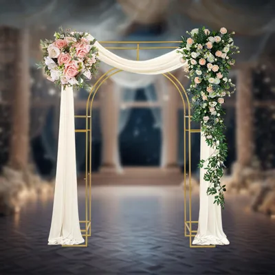 Image de Arche de jardin et structure pour cérémonie de mariage, idéale pour les fêtes, les baptêmes et les plantes grimpantes - support décoratif noir