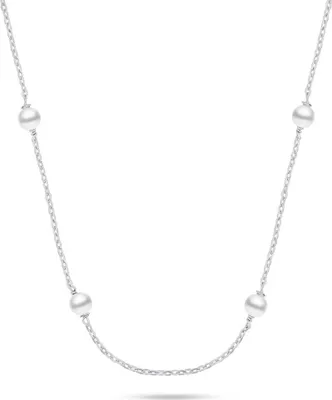 Produktbild von Feine Silber Halskette mit echten Perlen NCL141W