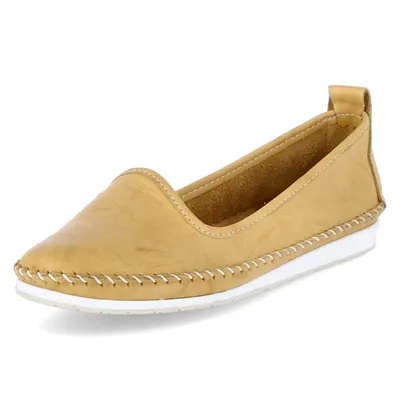 Produktbild von Andrea Conti Damen Mokassin Leder Slipper Ballerina Eyecatcher bequem 0027449, Größe:42 EU, Farbe:Gelb