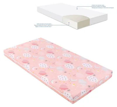 Produktbild von Kikkaboo Babybett Matratze Fantasia Plus 120 x 60cm Reißverschluss Baumwollbezug orange