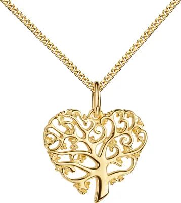 Produktbild von Gold Anhänger Lebensbaum 333 Gelbgold Glücksanhänger für Damen . Mit Kette 50 cm