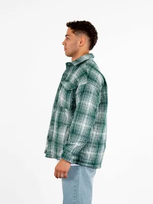 Produktbild von Lumberjacket Jacket Kapitone Herren Flanelljacke kariert Hemdjacke Holzfäller M Grün