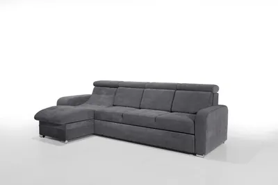 Produktbild von Robin Bristol Ecksofa mit Schlaffunktion Bettkasten Verstellbare Kopfstützen Sofa L-Form Schlafsofa Freistehende Eckcouch Schlafcouch Wohnzimmermöbel Wohnlandschaft (Anthracite)