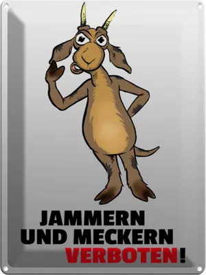 Image de vianmo Plaque en tôle 40x30 cm Jammern und Meckern verboten