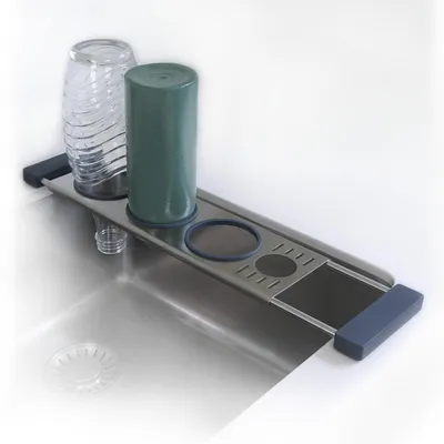 Produktbild von Flaschenhalter für 3 Flaschen mit Abflussloch aus Edelstahl und Silikon
