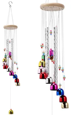 Imagen del producto de Campana de viento colorida con 4 tubos de aluminio y 13 campanillas