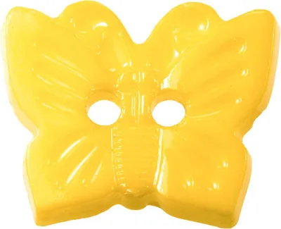 Produktbild von 10 x Kinderknopf Schmetterling 16x13mm 2-Loch-Knopf Kunststoff, freie Farbwahl, Farbe:gelb