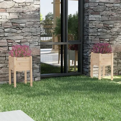 Zdjęcie produktu dla The Living Store Sadzarka 2 szt. 40x40x70 cm lite drewno sosnowe