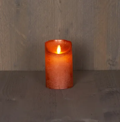 Produktbild von Kerzenwachs rustikale bewegliche Flamme 7,5x12,5 cm Kupfer b.o.