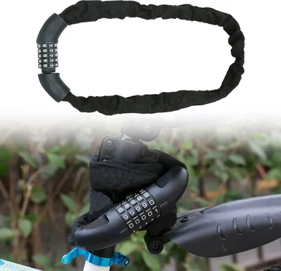 Produktbild von Fiqops Fahrradschloß Stahlketten für Moped Zahlenschloss Stahl 120cm