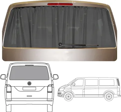 Produktbild von Maß Gardinen für VW T4 Multivan nur für Heckklappe in Grau