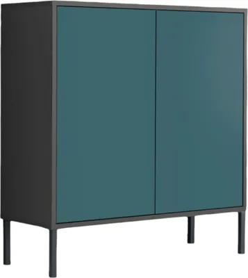 Produktbild von Schuhkommode / Kommode BEN 4 inkl. Metallfüße in anthrazit / petrol, Push-to-open, (BxHxT) 79x88x33 cm