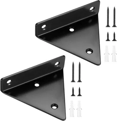 Image de Supports muraux triangulaires en plastique, lot de 2, invisibles, suspendus