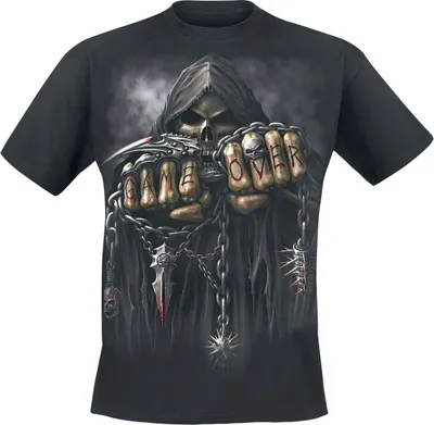 Produktbild von Spiral T-Shirt Herren Game Over schwarz Gothic, Horror 100% Baumwolle 4XL