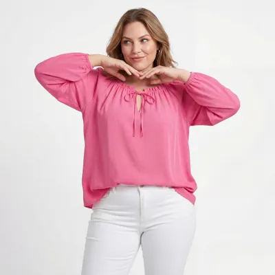 Produktbild von Bluse luftig und leichte Tunika 38-44 Damen Oberteil mit Ausschnitt