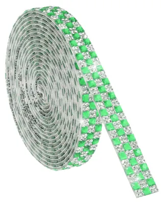 Kristallband selbstklebend, 273 cm, Grün, für Kleidung & Deko