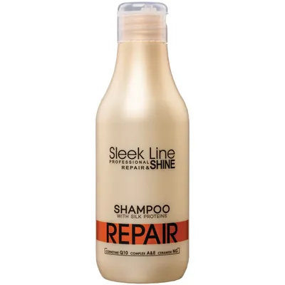 A product shot of a shampoo bottle.