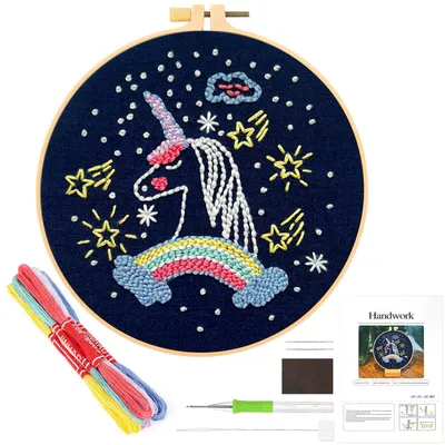 Punch Needle Set Einhorn, Stickerei für Anfänger