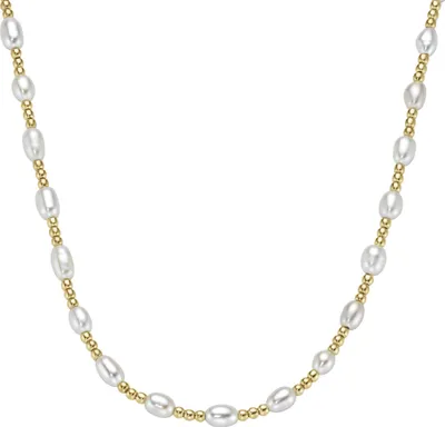 Produktbild von Collier Smart Jewel mit Kugeln und Süßwasser-Perlen, Silber 925 Weiss 45 cm