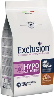 Zdjęcie produktu dla Exclusion 8011259002624, Dorosły, Ziemniak, Królik, 2 kg