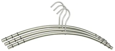 Produktbild von Kleiderbugel - 3x - silber - Edelstahl - 45 x 17 x 1,3 cm