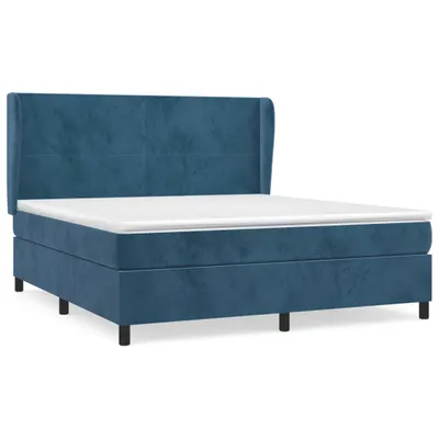 Produktbild von vidaXL Boxspringbett mit Matratze Dunkelblau 160x200 cm Samt