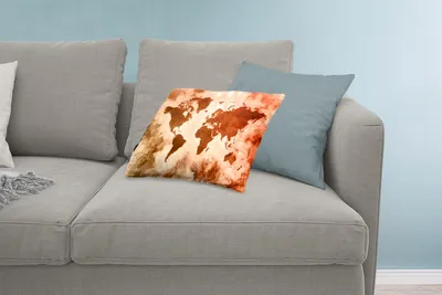 Produktbild von MuchoWow® Zierkissen Sofakissen Wohnzimmer Dekokissen 60x40 cm Weltkarte - Rot - Braun - Kopfkissen - Polster mit Foto