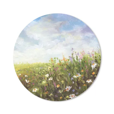 Produktbild von MuchoWow® Mauspad Mousepad Sommer - Blumen - Ölfarbe 20x20 cm - Mousepads - Maus Mat - Pad - Mausunterlage - Schreibtischmatte