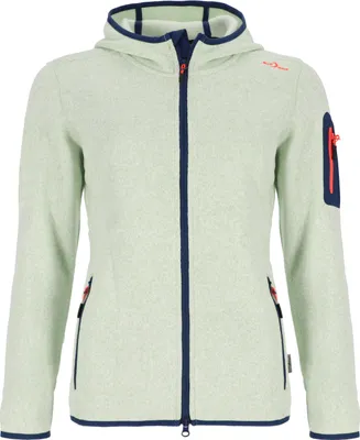 Produktbild von Blue Wave Damen Strickfleecejacke Lotte mit Kapuze - Fleecejacke in Strick- und Melange-Optik in Mint Größe 44