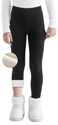 Image de Leggings thermiques pour filles - Doublure en polaire - Noir