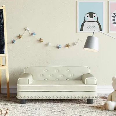 Obrázok produktu pre detská pohovka vidaXL Cream 70x45x30 cm Velvet