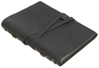 Leder-Fotoalbum schwarz, 60 selbstklebende Seiten, 20x3x27 cm