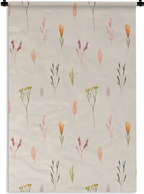 Produktbild von MuchoWow® Wandteppich Wandbehang Blumen - Pastell - Farben 90x135 cm Tapisserie Dekoration Wandtuch - Baumwolle - Wandskulptur