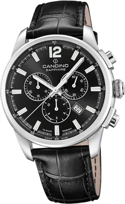 Zdjęcie produktu dla Skórzany zegarek męski Candino Analogowy zegarek sportowy czarny Sport D2UC4745/6